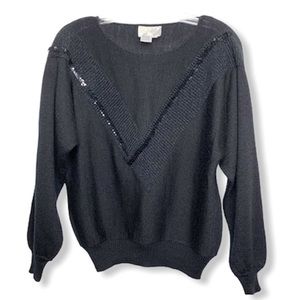 Lilly of California Black Sweater Women’s Size Small Long Sleeve